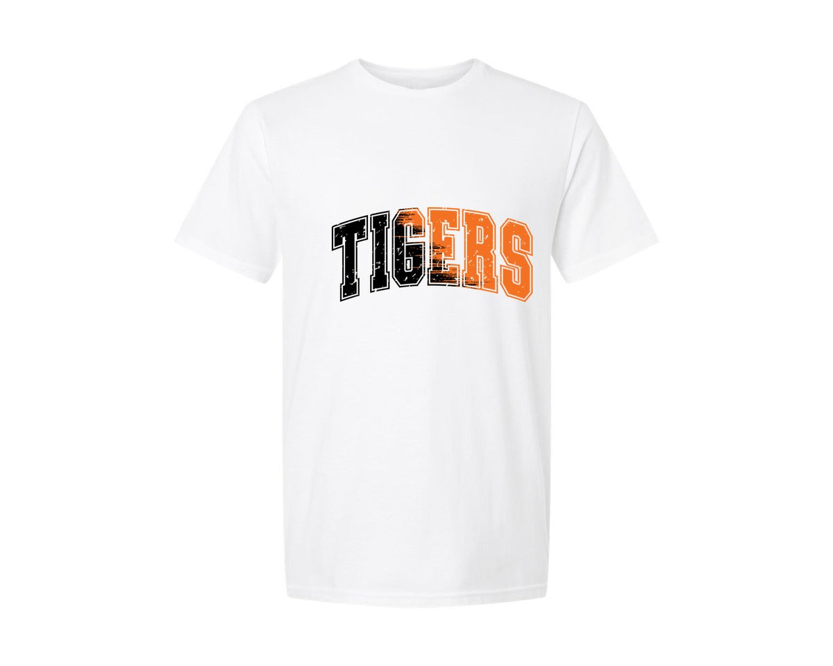 brand:Generic|color:White|Tigers Mascot School Spirit Tiger Graphic T-Shirt