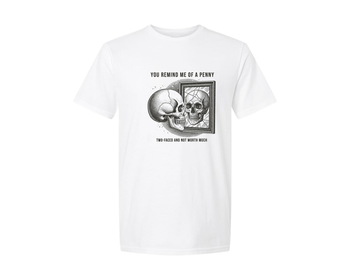 brand:Generic|color:White|Funny Sarcastic Skull Skeleton Graphic T-Shirt