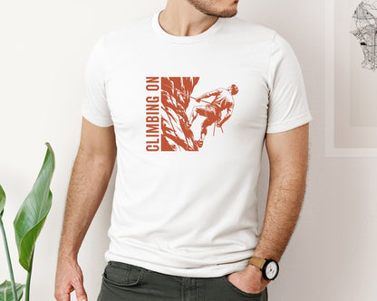 brand:Bella Canvas|color:White|Rock Climbing T Shirt Design Graphic T-Shirt