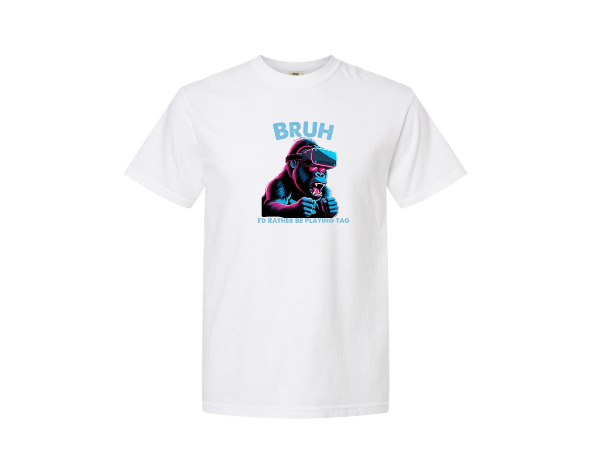 brand:Comfort Colors|color:White|Bruh Id Rather Be Playing Tag T Shirt Graphic T-Shirt