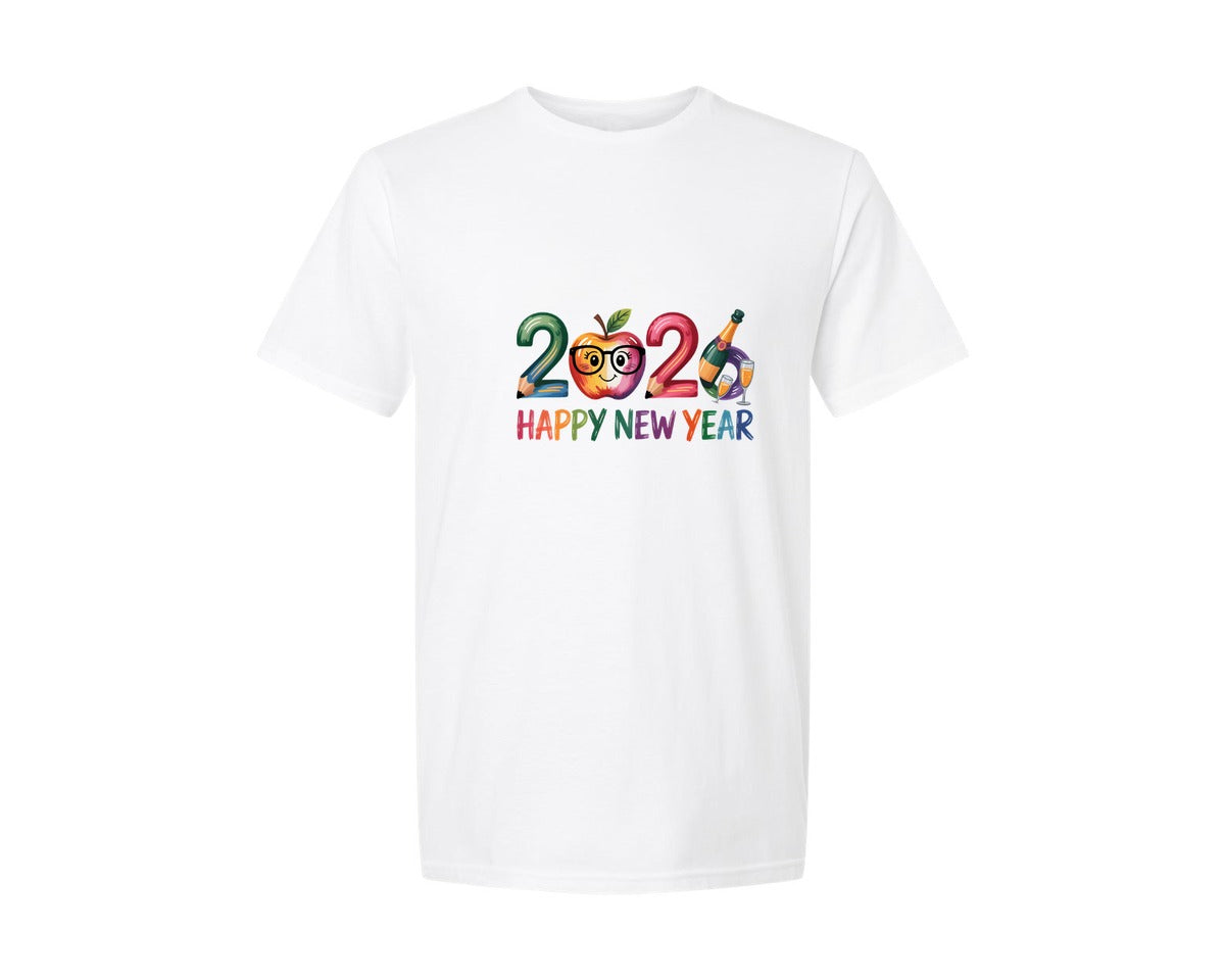 brand:Generic|color:White|Happy New Year 2026 Teachers 3 Graphic T-Shirt