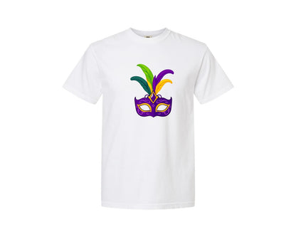 brand:Comfort Colors|color:White|Mardi Gras Mask T Shirt Design 4 Graphic T-Shirt