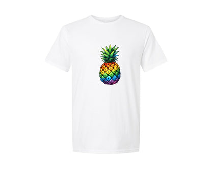 brand:Generic|color:White|Colorful Pineapple Pride Art 3 Graphic T-Shirt