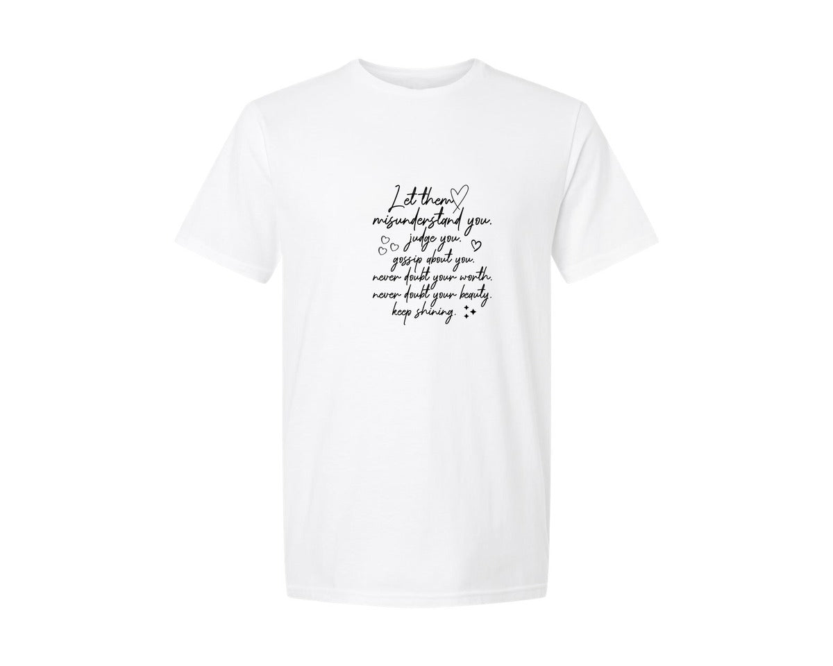 brand:Generic|color:White|Let Them Inspirational Graphic T-Shirt