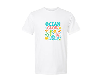 brand:Generic|color:White|Ocean Glow Underwater Summer T Shirt Graphic T-Shirt