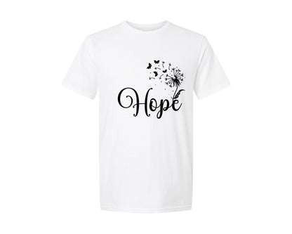 brand:Generic|color:White|Hope Dandelion Inspirational Graphic T-Shirt