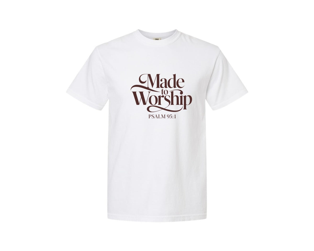 brand:Comfort Colors|color:White|Made To Worship Psalm 951 Design 3 Graphic T-Shirt