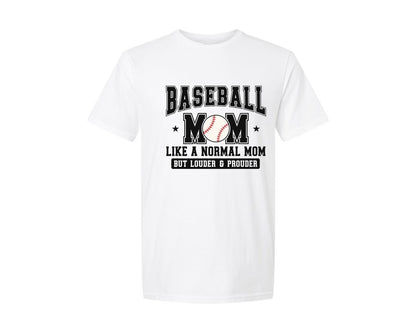 brand:Generic|color:White|Baseball Mom Loud And Proud Mama Graphic T-Shirt