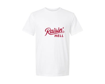 brand:Generic|color:White|Raisin Hell Bold Typography 2 Graphic T-Shirt