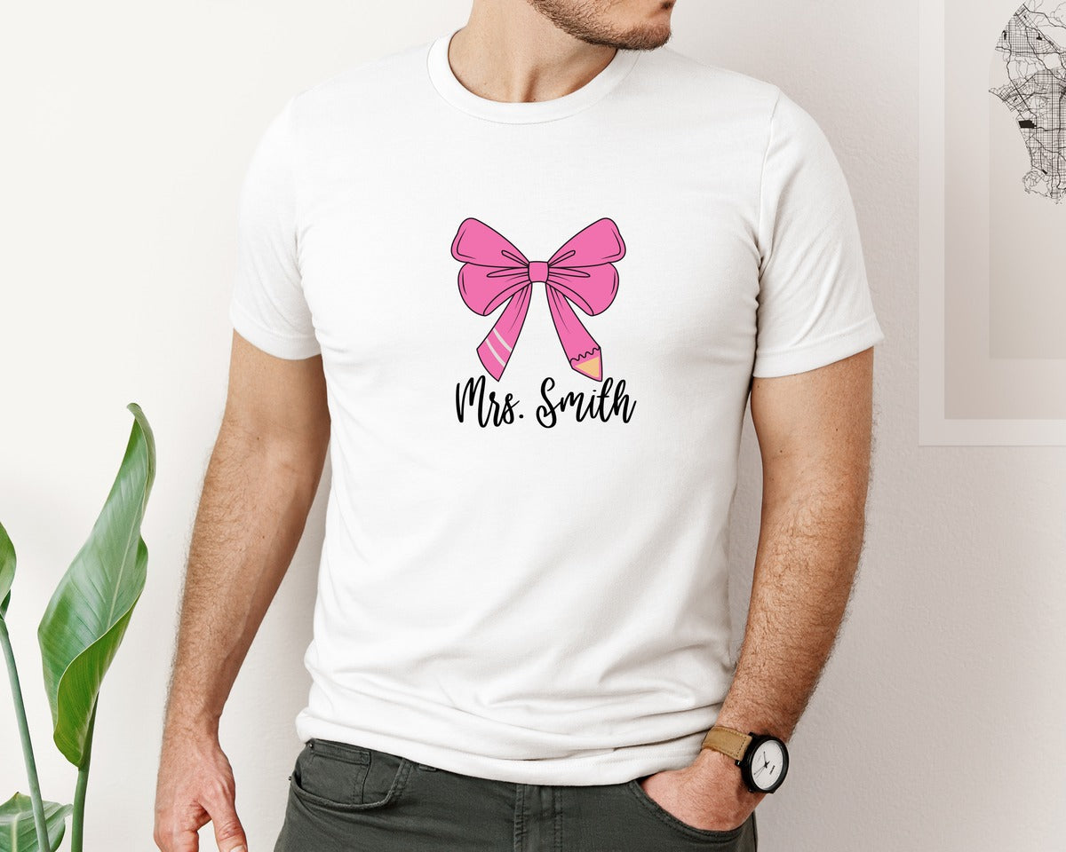 brand:Bella Canvas|color:White|Mrs Smith Back To School Graphic T-Shirt
