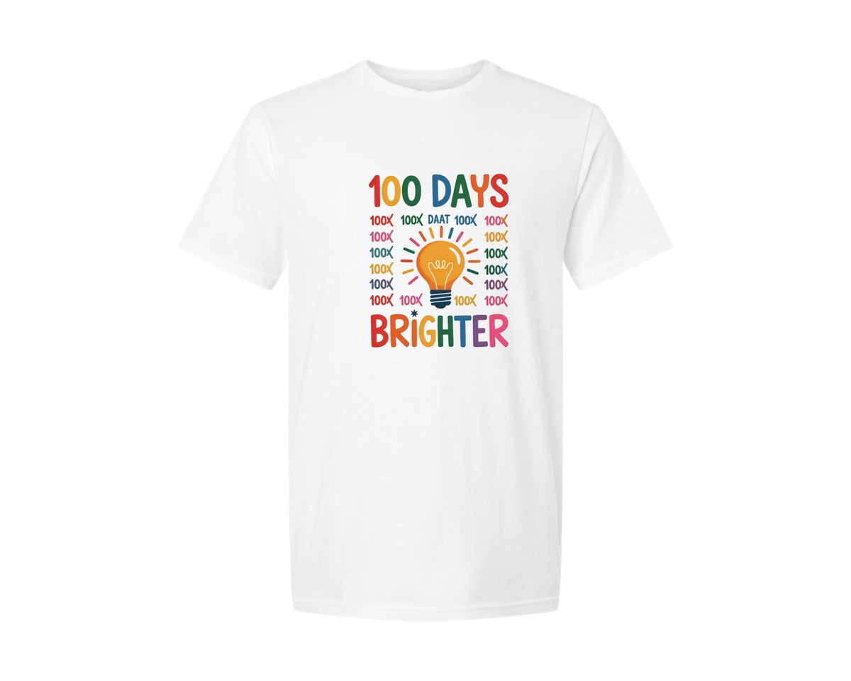 brand:Generic|color:White|100 Days Of School Dinosaur School Sch Graphic T-Shirt