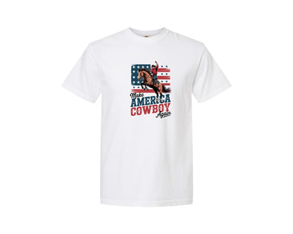 brand:Comfort Colors|color:White|Make America Cowboy Again 6 Graphic T-Shirt