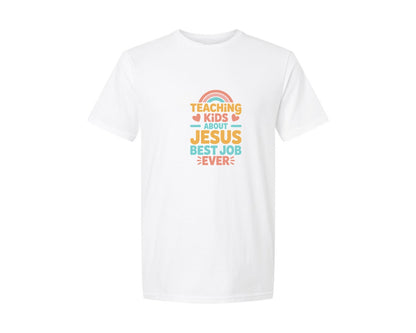 brand:Generic|color:White|Teaching Kids About Jesus Graphic T-Shirt