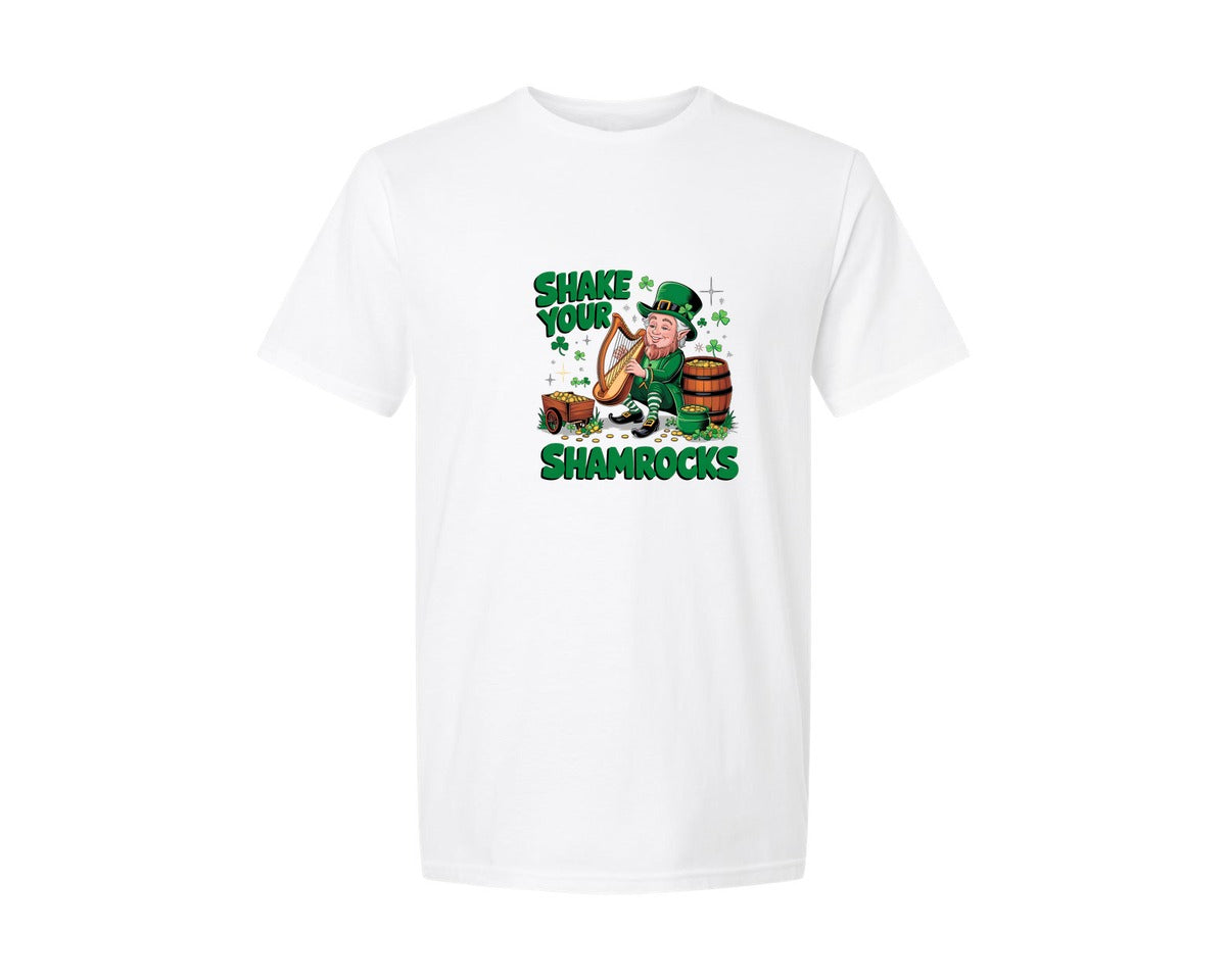 brand:Generic|color:White|Shake Your Shamrocks St Patricks 2 Graphic T-Shirt