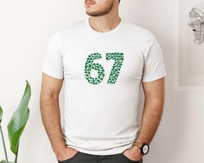 brand:Bella Canvas|color:White|Funny Six Seven St Patricks Day Graphic T-Shirt