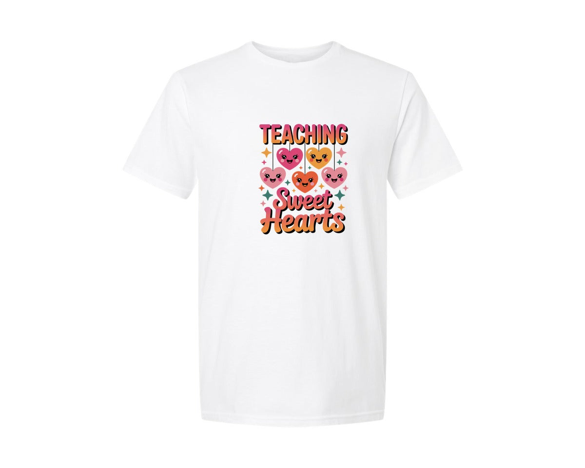 brand:Generic|color:White|Teaching Sweet Hearts Design 2 Graphic T-Shirt