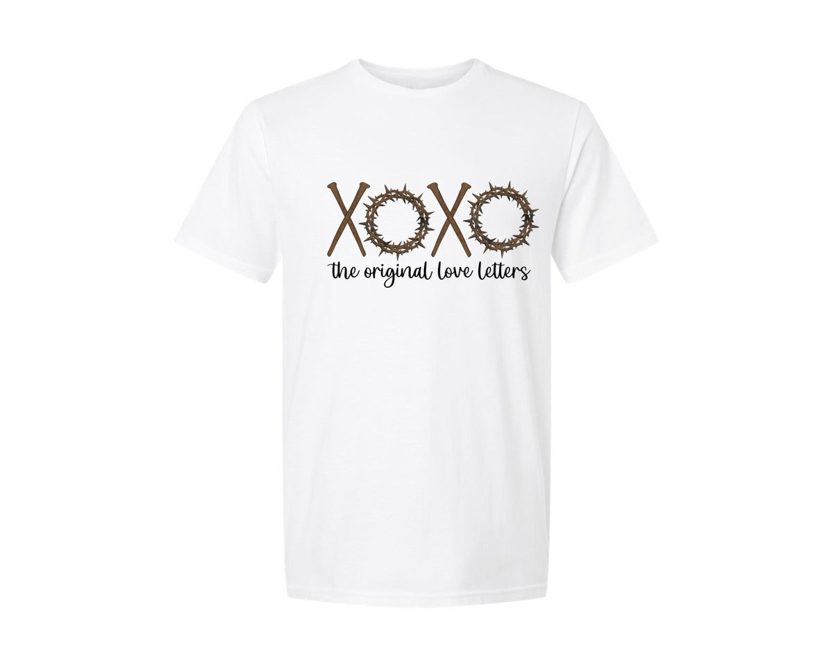 brand:Generic|color:White|The Original Love Letters Xoxo Graphic T-Shirt