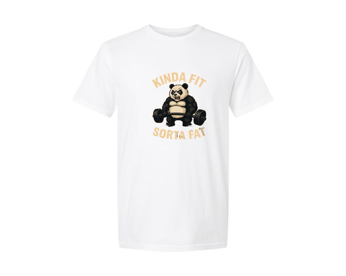 brand:Generic|color:White|Funny Gym Panda Workout Quotes Graphic T-Shirt