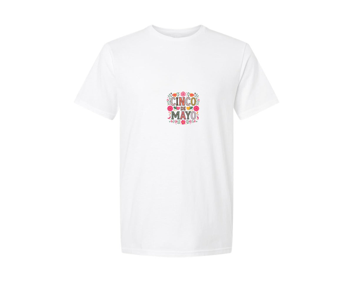 brand:Generic|color:White|Boho Floral Cinco De Mayo Shirt Design 2 Graphic T-Shirt