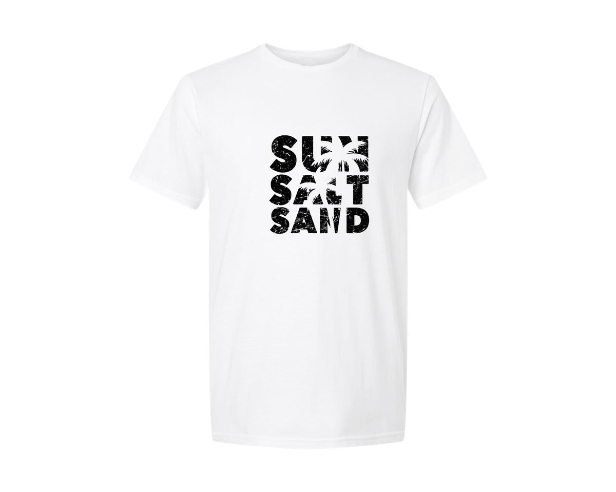 brand:Generic|color:White|Sun Salt Sand Beach Life Summer Quote Graphic T-Shirt