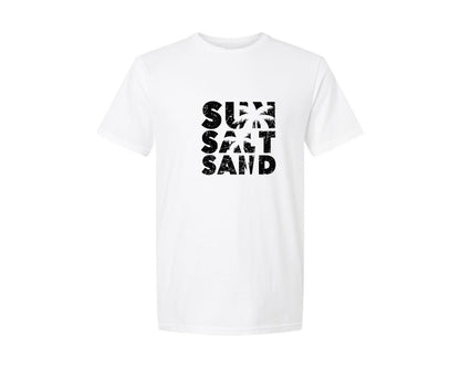 brand:Generic|color:White|Sun Salt Sand Beach Life Summer Quote Graphic T-Shirt