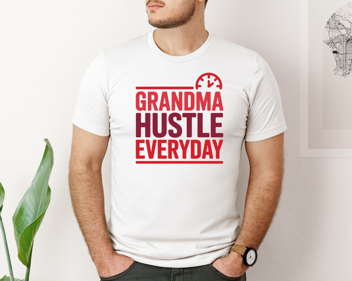 brand:Bella Canvas|color:White|Grandma Hustle Everyday Graphic T-Shirt