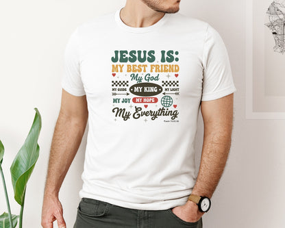 brand:Bella Canvas|color:White|Jesus Is My Everything Christian Graphic T-Shirt
