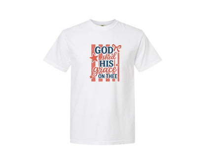 brand:Comfort Colors|color:White|Coquette God Shed His Grace On Thee Graphic T-Shirt