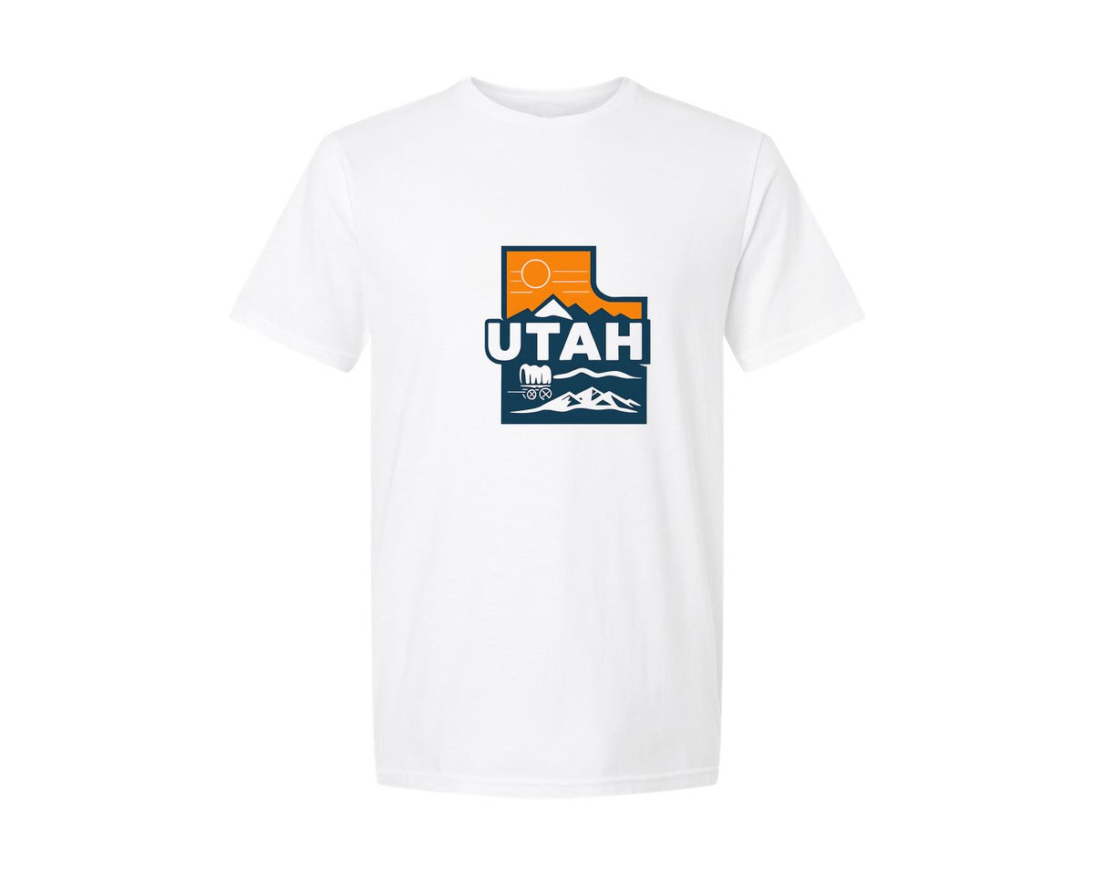 brand:Generic|color:White|Utah State Map 2 Graphic T-Shirt