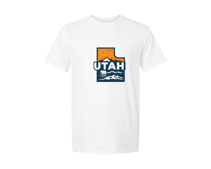 brand:Generic|color:White|Utah State Map 2 Graphic T-Shirt