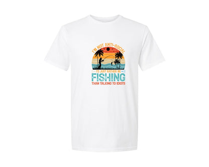 brand:Generic|color:White|Fishing Sunset T Shirt Design 2 Graphic T-Shirt
