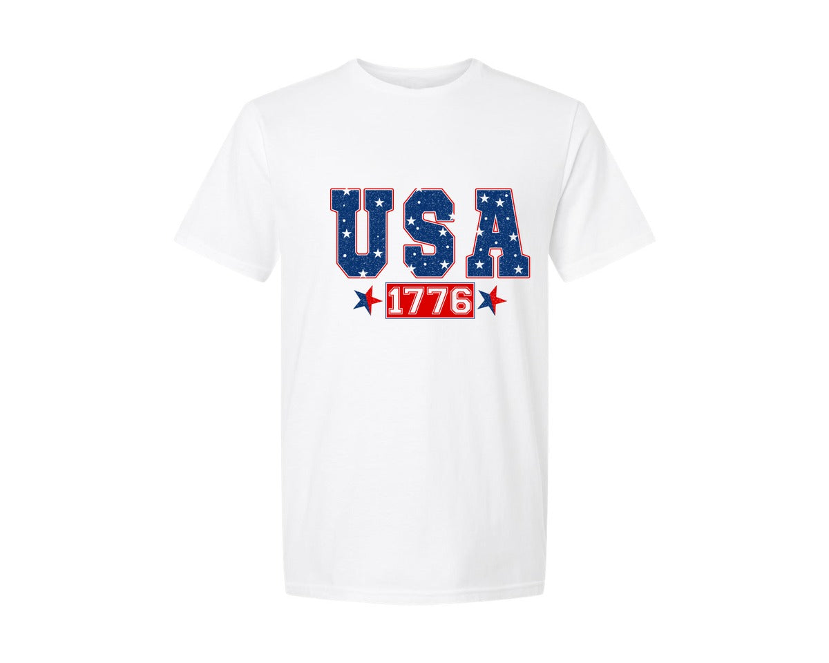brand:Generic|color:White|Usa 1776 1776 4Th Of July 2 Graphic T-Shirt