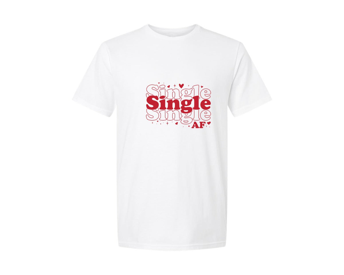 brand:Generic|color:White|Single Af Funny Valentines Day 2 Graphic T-Shirt