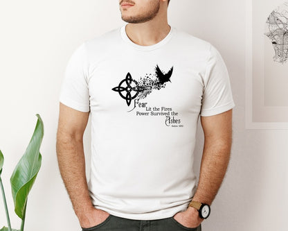 brand:Bella Canvas|color:White|Salem 1692 Fear Lit The Fires Ashes Graphic T-Shirt