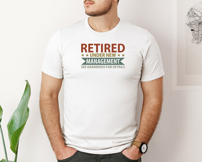 brand:Bella Canvas|color:White|Mens Fathers Day Retired Grandpa Shirts Graphic T-Shirt