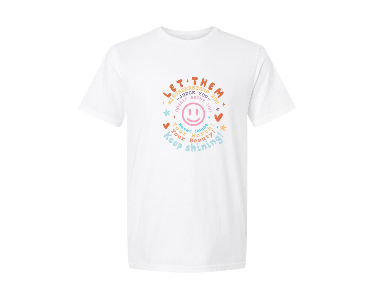 brand:Generic|color:White|Let Them Keep Shining Inspirat Graphic T-Shirt