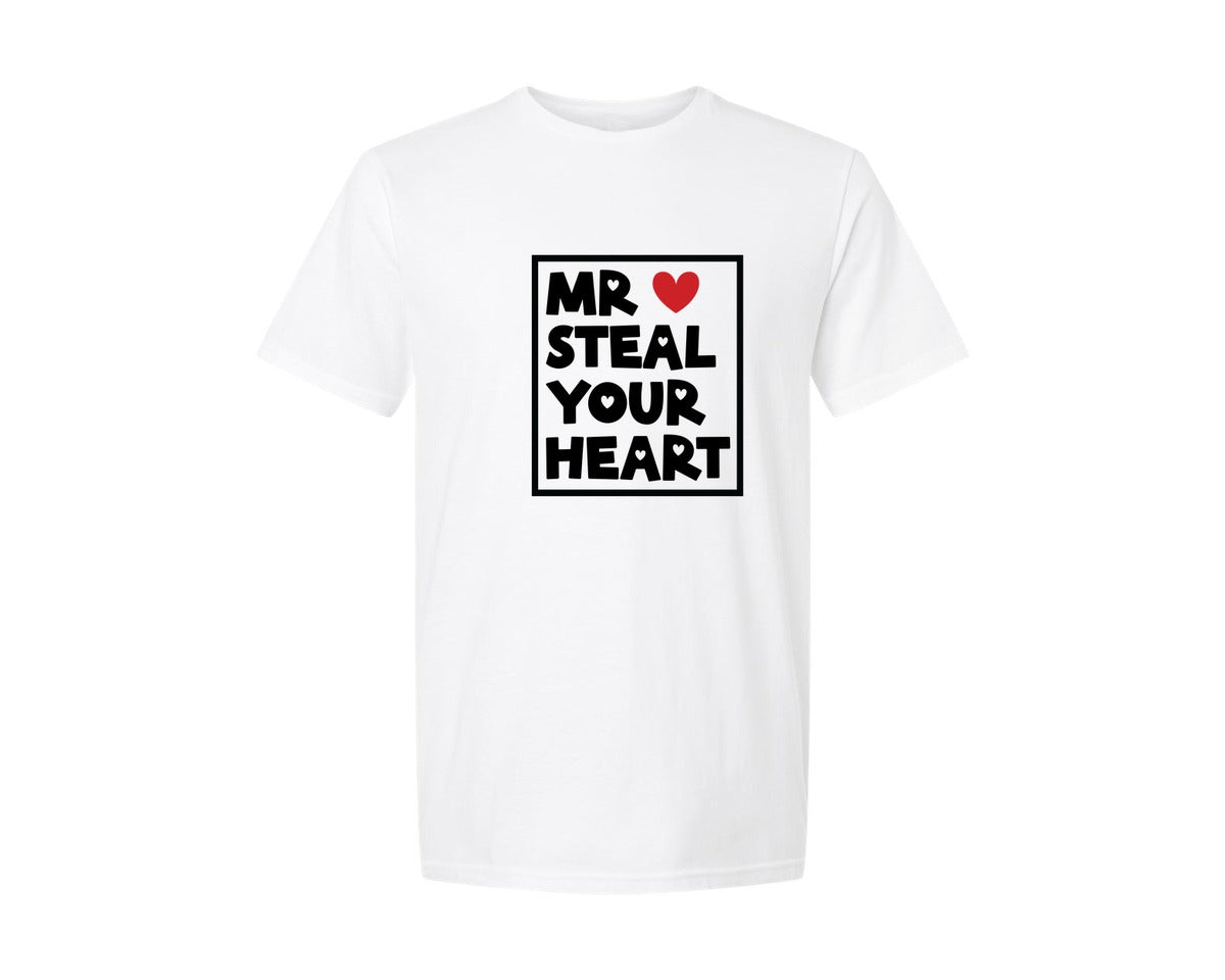 brand:Generic|color:White|Mr Steal Your Heart Boy Valentine 2 Graphic T-Shirt