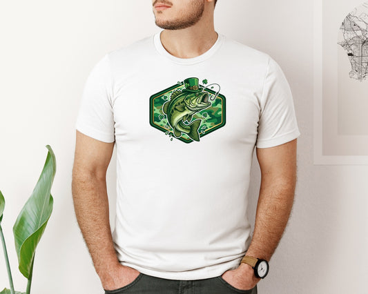 St Patricks Day Fishing Camouflage Graphic T-Shirt