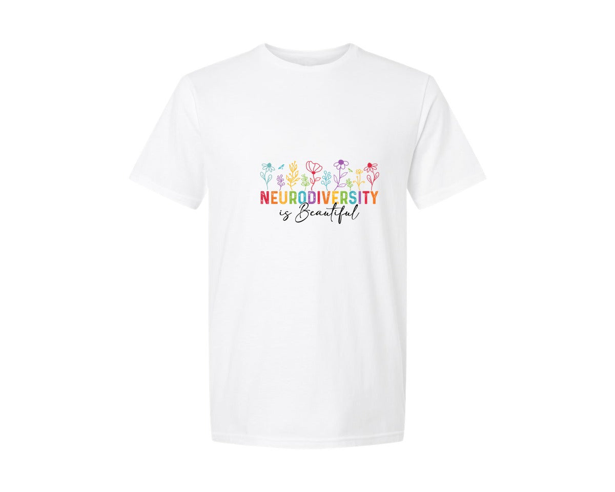 brand:Generic|color:White|Autism Neurodiversity Is Beautiful 2 Graphic T-Shirt