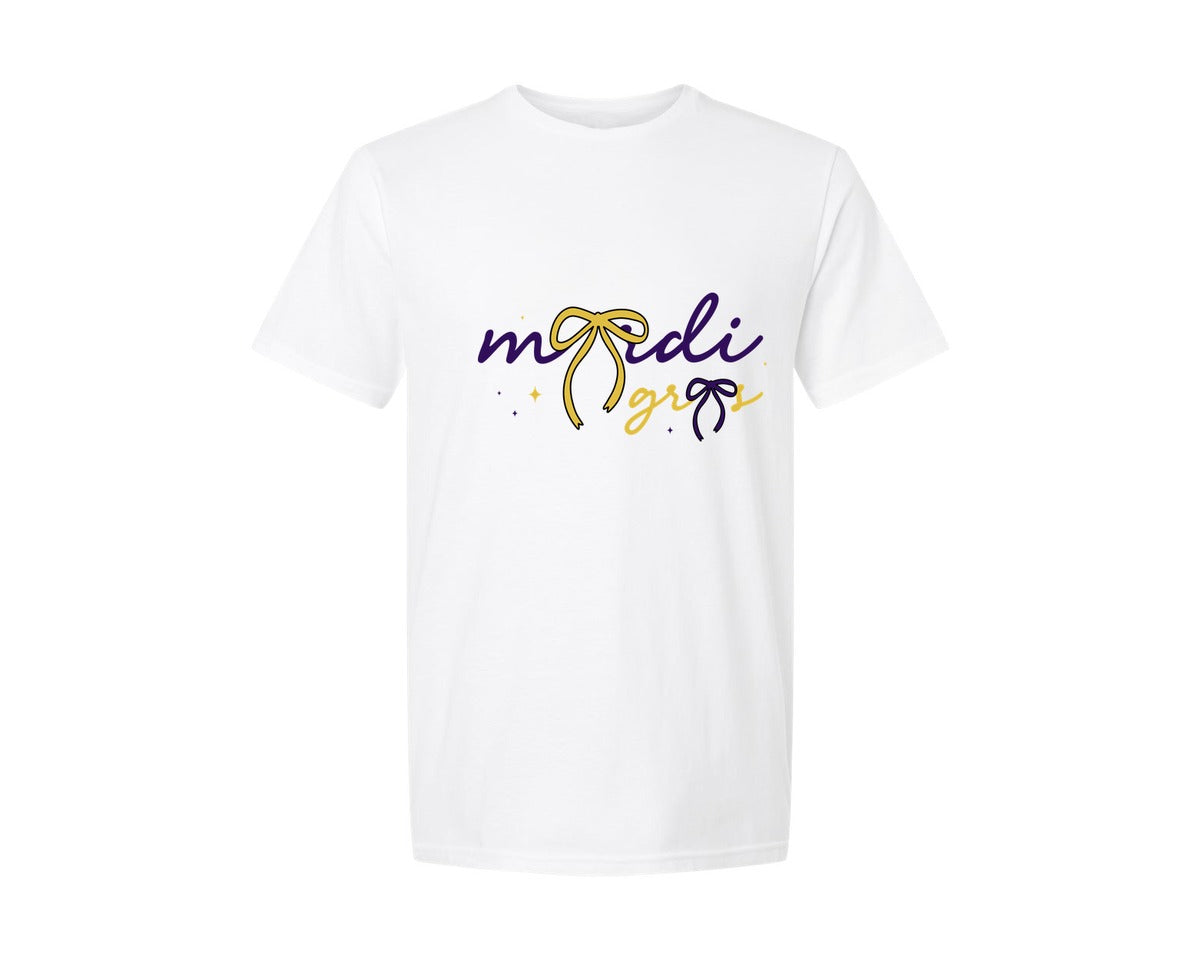 brand:Generic|color:White|Mardi Gras Mardi Gras Sleeve Graphic T-Shirt