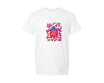 brand:Generic|color:White|Summer Sea Turtle Seashell Beach Graphic T-Shirt