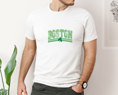 brand:Bella Canvas|color:White|Lucky Boston Boston Graphic T-Shirt