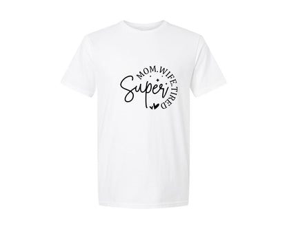 brand:Generic|color:White|Super Mom Wife Tired Design 2 Graphic T-Shirt