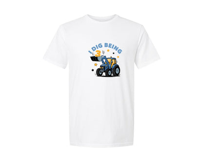 brand:Generic|color:White|I Dig Being Birthday Boy Graphic T-Shirt