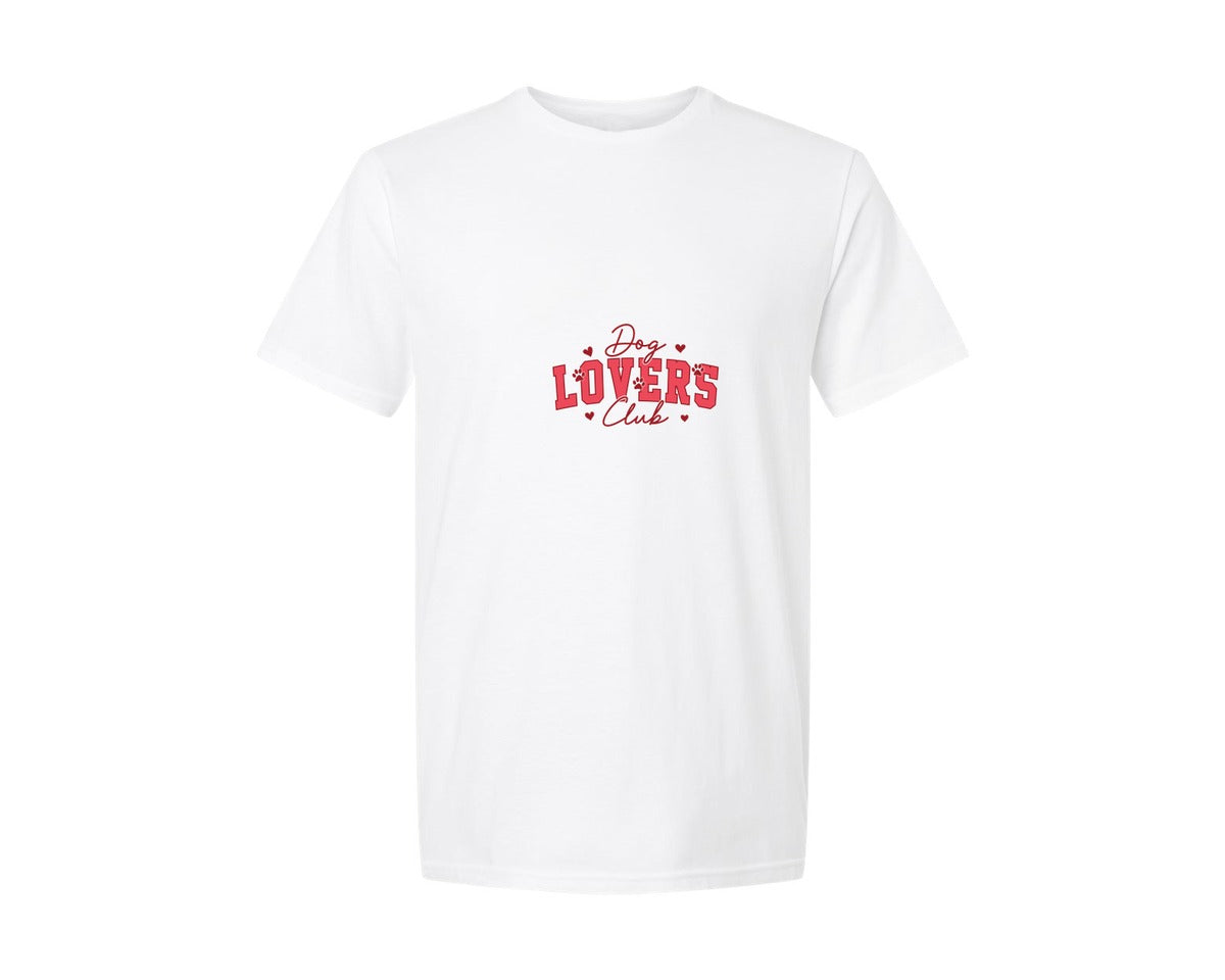 brand:Generic|color:White|Dog Lovers Dog Valentine Club Heart Graphic T-Shirt