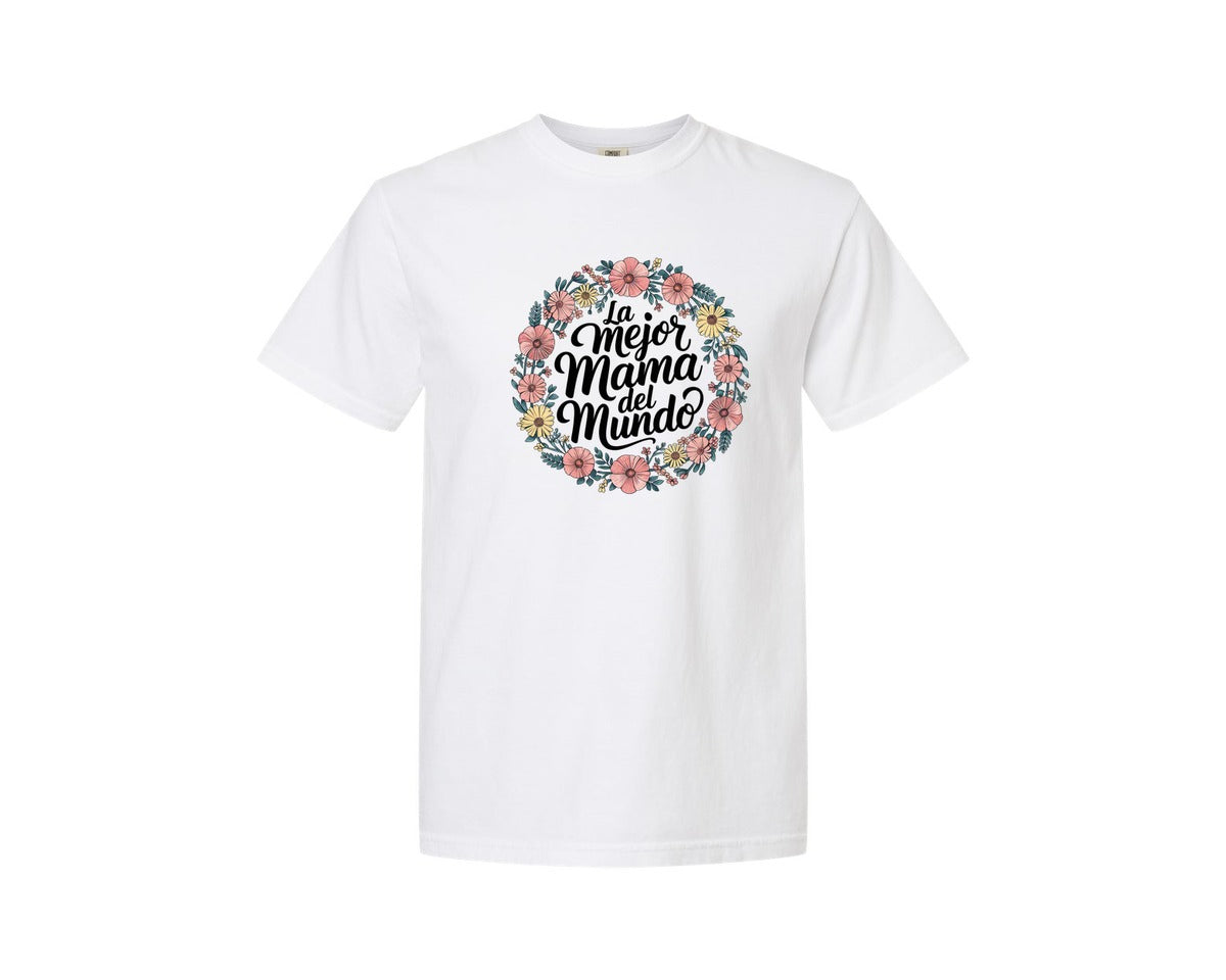 brand:Comfort Colors|color:White|Spanish Mothers Day 5 Graphic T-Shirt