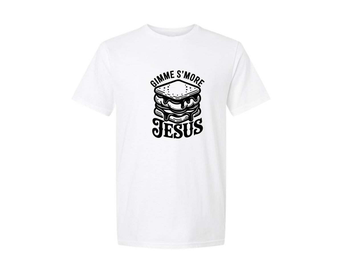 brand:Generic|color:White|Gimme Smore Jesus Trendy Christ Graphic T-Shirt