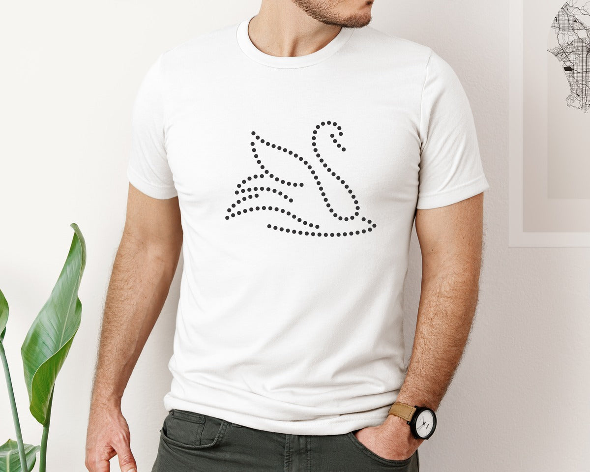 brand:Bella Canvas|color:White|Rhinestone Template Design Swan Graphic T-Shirt