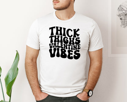 brand:Bella Canvas|color:White|Thick Thighs Valentine Vibes 42 Graphic T-Shirt