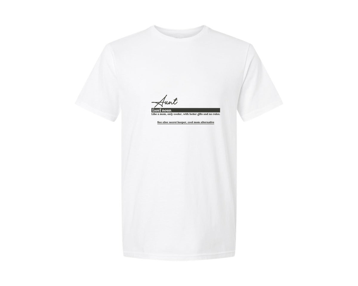 brand:Generic|color:White|Aunt Funny Definition Graphic T-Shirt